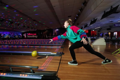 Girl at bowling alley 