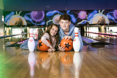 Girl at bowling alley 